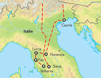 Poznávací zájezd Toskánsko - kolébka renesance, Mapa Poznávací zájezd Toskánsko - kolébka renesance, Mapa