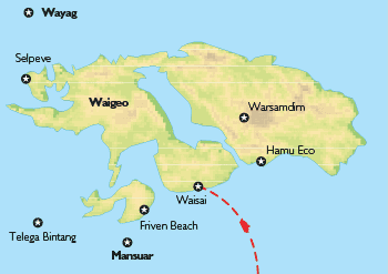 Poznávací zájezd <small>nehotelbusový zájezd</small>Raja Ampat - dotkněte se ráje, Mapa Poznávací zájezd <small>nehotelbusový zájezd</small>Raja Ampat - dotkněte se ráje, Mapa